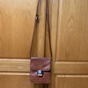 Giani Bernini Brown Leather Shoulder/Crossbody Bag